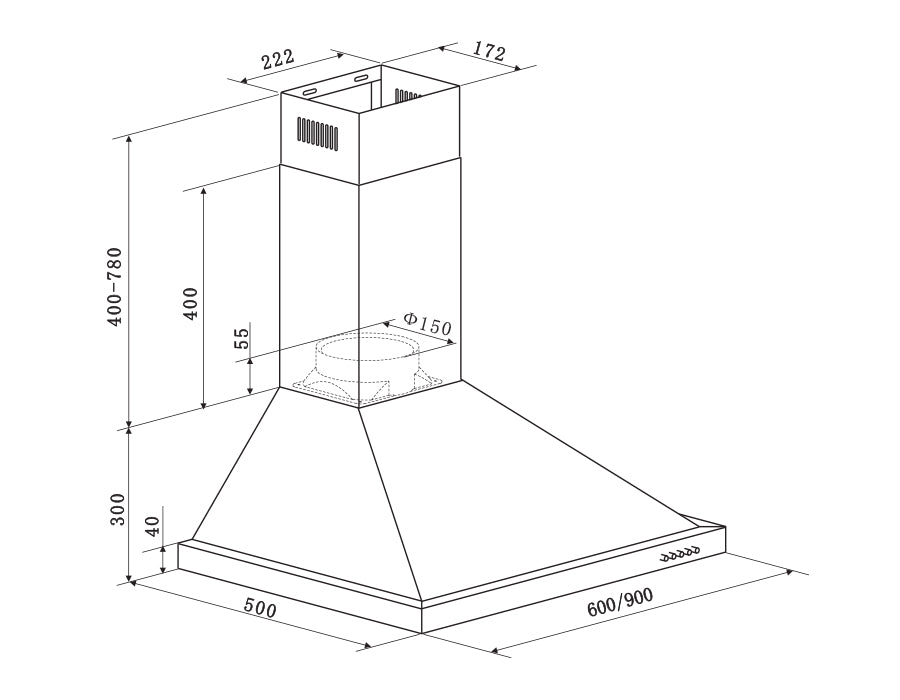 Robinhood Australia RWC3CL6SS Flared Wall Canopy